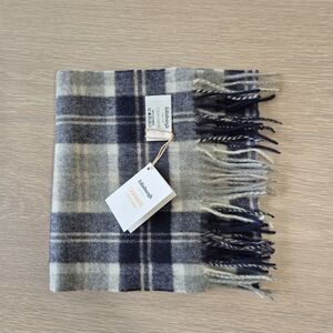Edinburgh Cashmere Blue and Gray Plaid Scarf